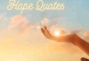 A pair of hands gently cupping a glowing light against a soft, pastel-colored sky. The light emanates a sense of hope and warmth, with the title 'Hope Quotes' subtly overlaid on the image.