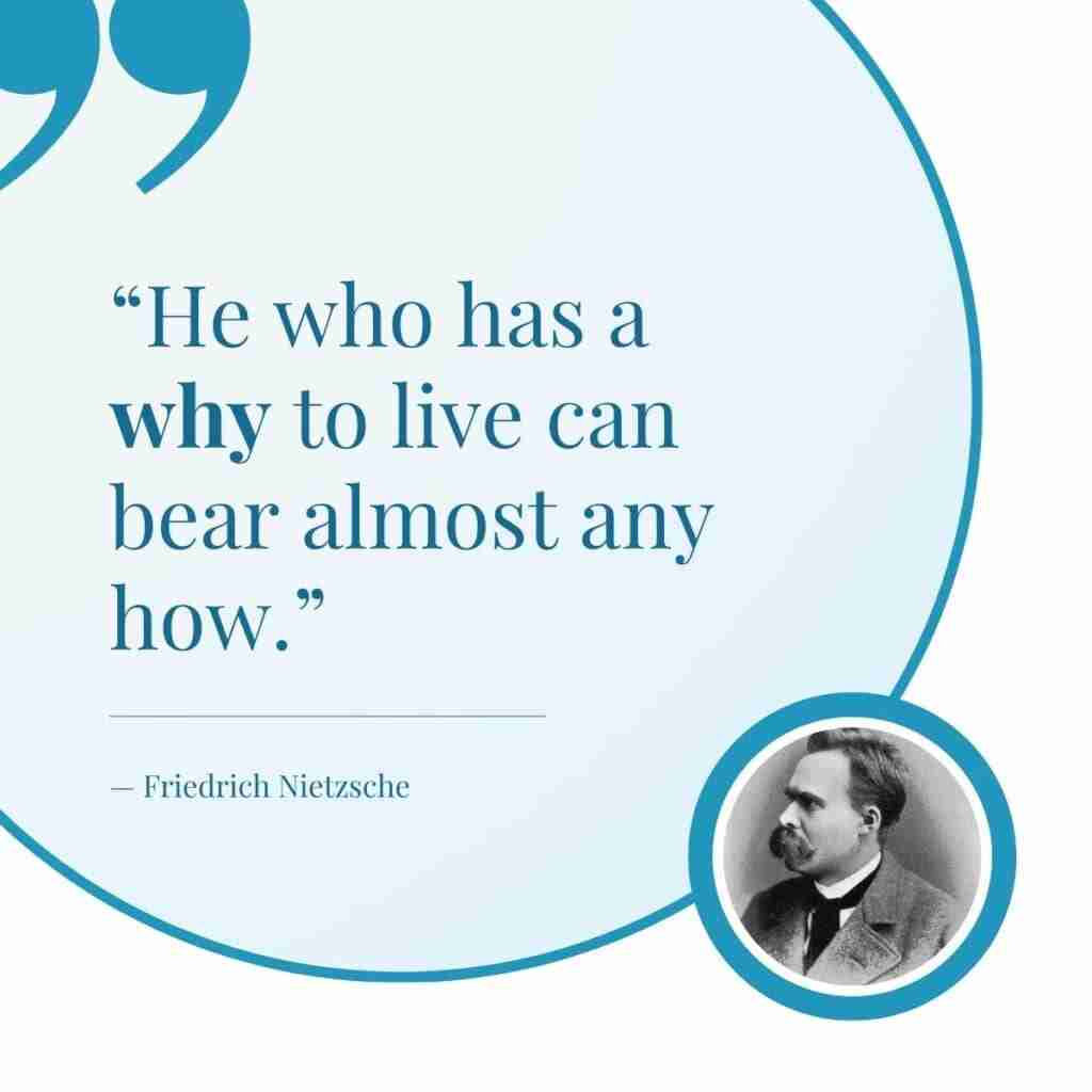 Friedrich-Nietzsche-Perseverance-Quote - Resilient Stories "He who has a why to live can bear almost any how." Attributed to Friedrich Nietzsche