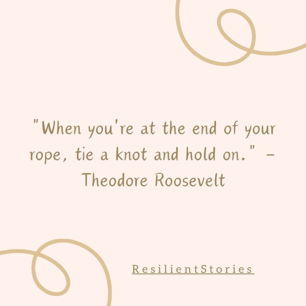 A hope quote from Theodore Roosevelt on pink background.