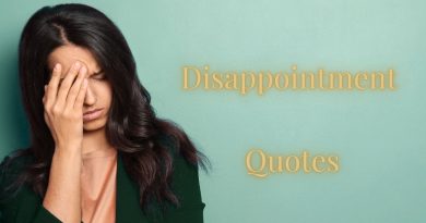 A woman with her head in her hands. The words "Disappointment quotes" are in gold against a light green background.
