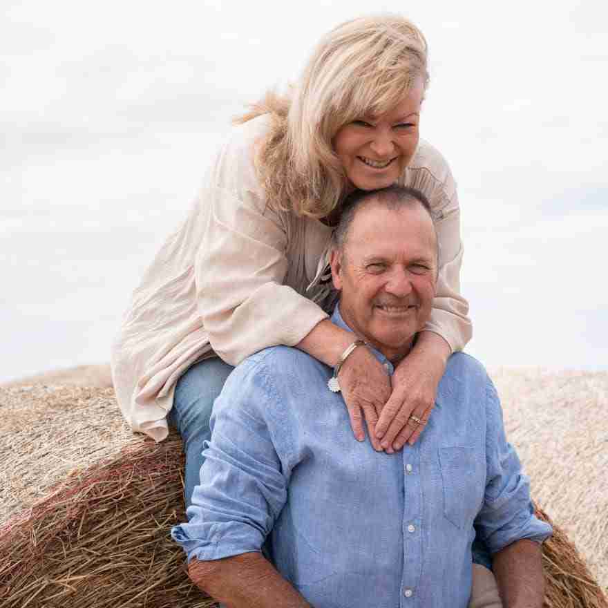 A photo of the author and her husband Mick.