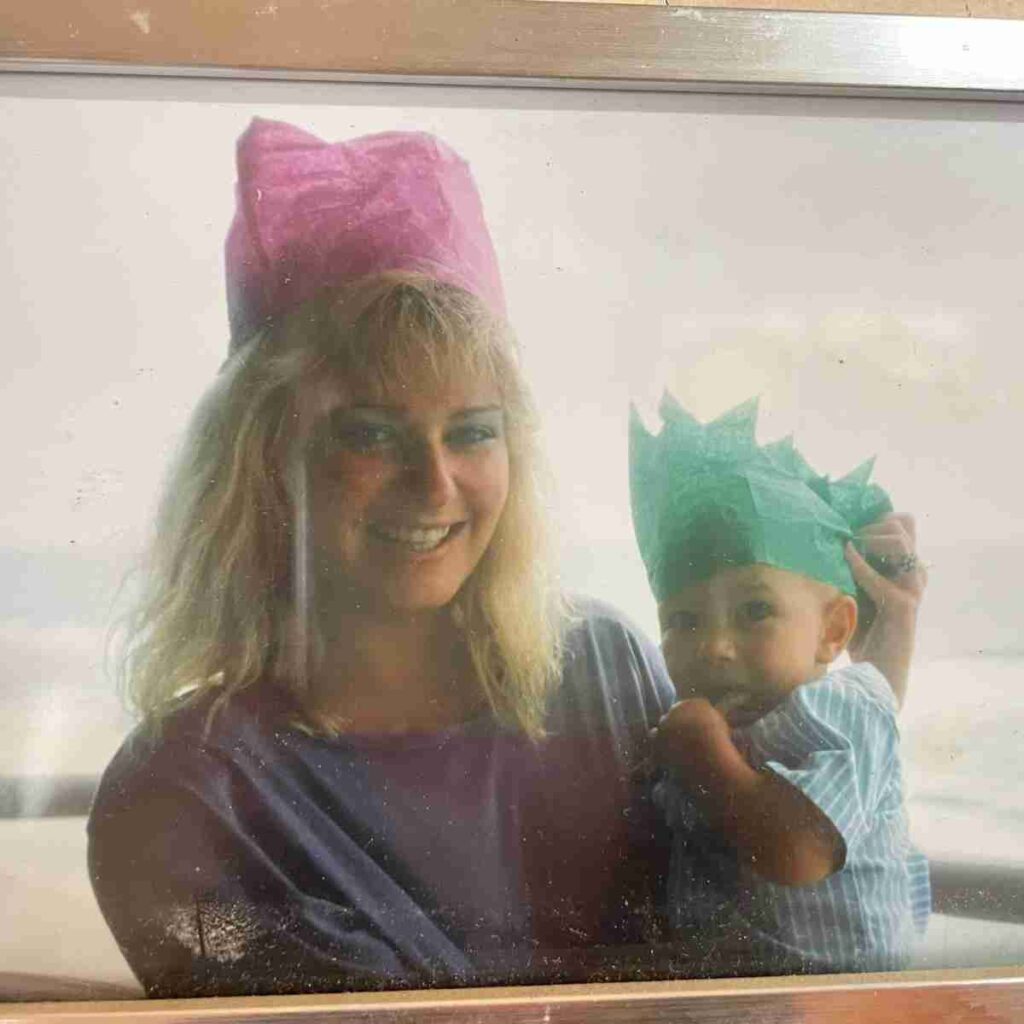 A photo of the author and her son.