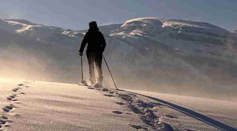 Image of person snowshoeing over a mountain by Walter Frehner from Pixabay