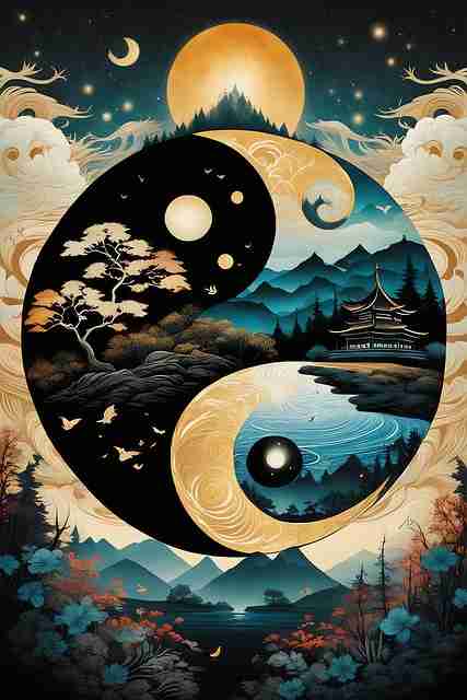 ai-generated-8632414_640 - Resilient Stories An AI generated image of a yin yang with water and nature flowing through it.