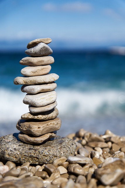 A stack of stones representing balance, which has been an important theme in these mindfulness quotes.