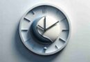 A sleek, simple clock symbolizing the passage of time and mindfulness mentioned in these one day at a time quotes.