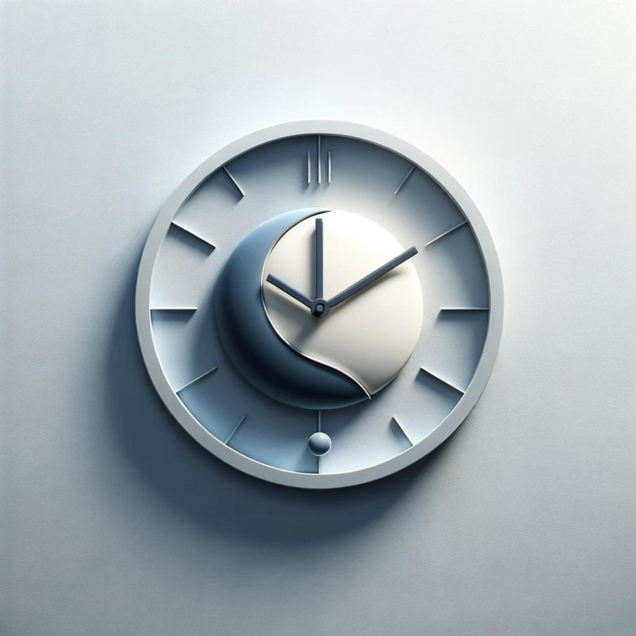 A sleek, simple clock symbolizing the passage of time and mindfulness mentioned in these one day at a time quotes.