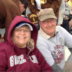 Photo of Barb and Mike at a Montana Griz game