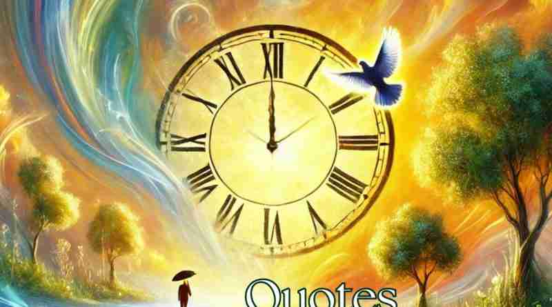 AI generated image of a vivid and imaginative scene that explores the interplay of time and presence, using abstract or symbolic elements to reflect on cherishing the now and living in the moment. There are bright colors and a clock floating.