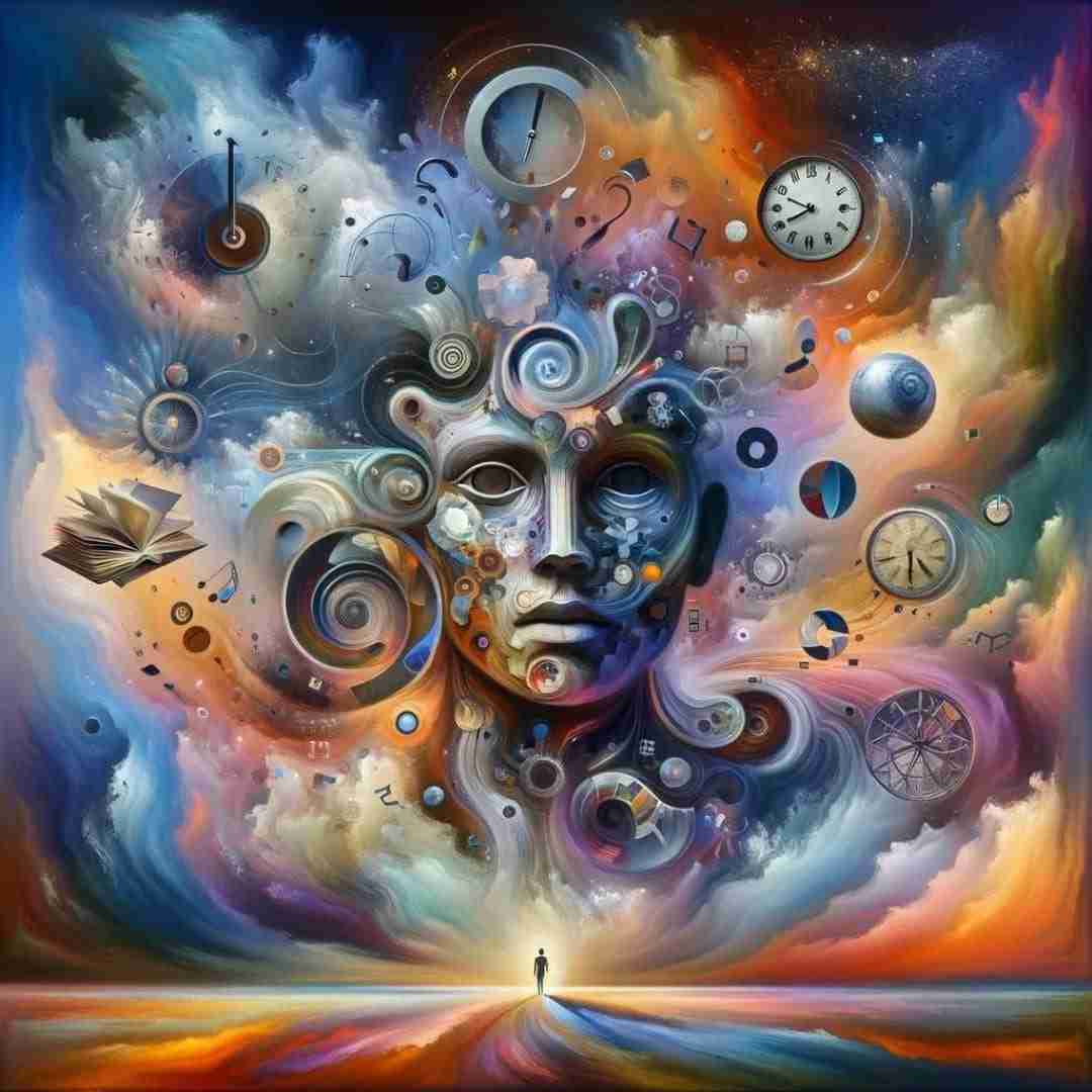 AI-generated image of a surreal, abstract representation of self-perception.