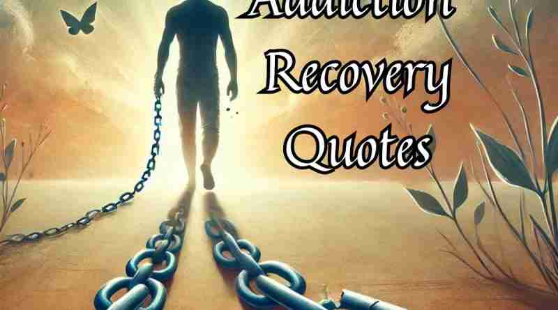 An AI generated image of an artistic representation of a figure breaking free from addiction. The chains are shattered, yet part remains attached to the ground as the figure walks toward a glowing horizon. This evokes themes of recovery, resilience, and hope, symbolizing the journey to freedom found in these addiction recovery quotes.