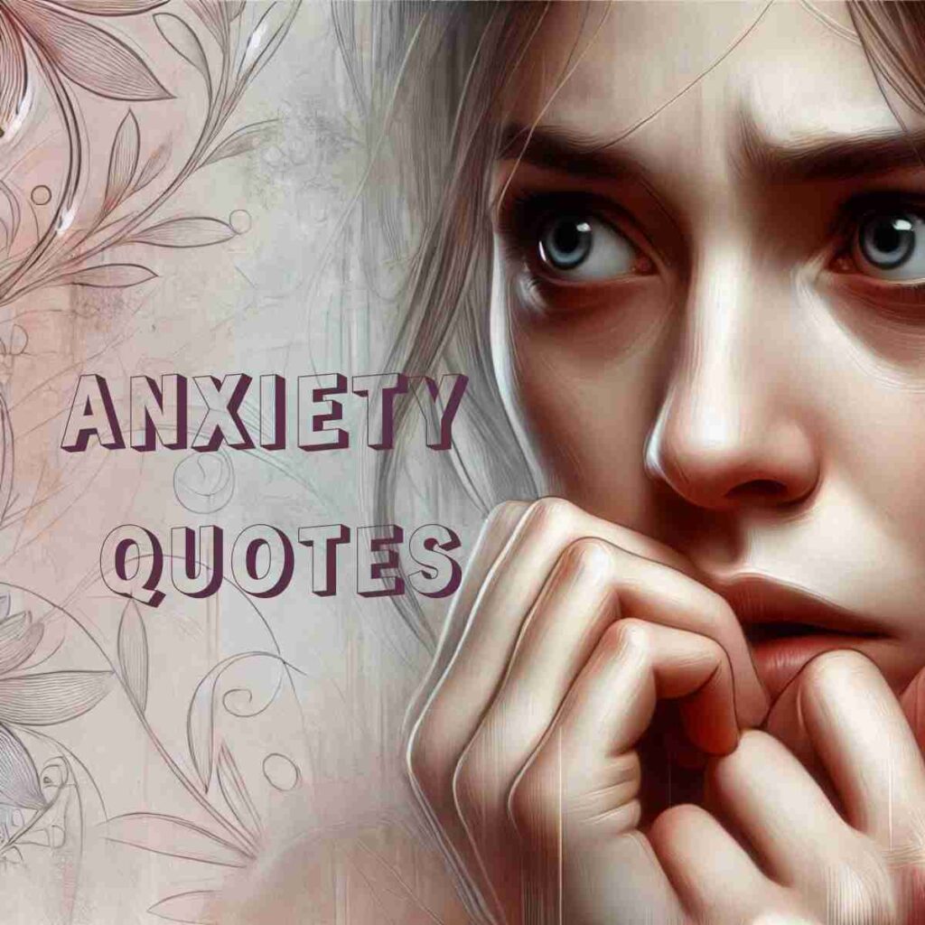 An AI generated image of a woman biting her nails with a worried expression, complemented by soft, artistic elements to enhance the visual appeal while conveying the feeling of anxiety.