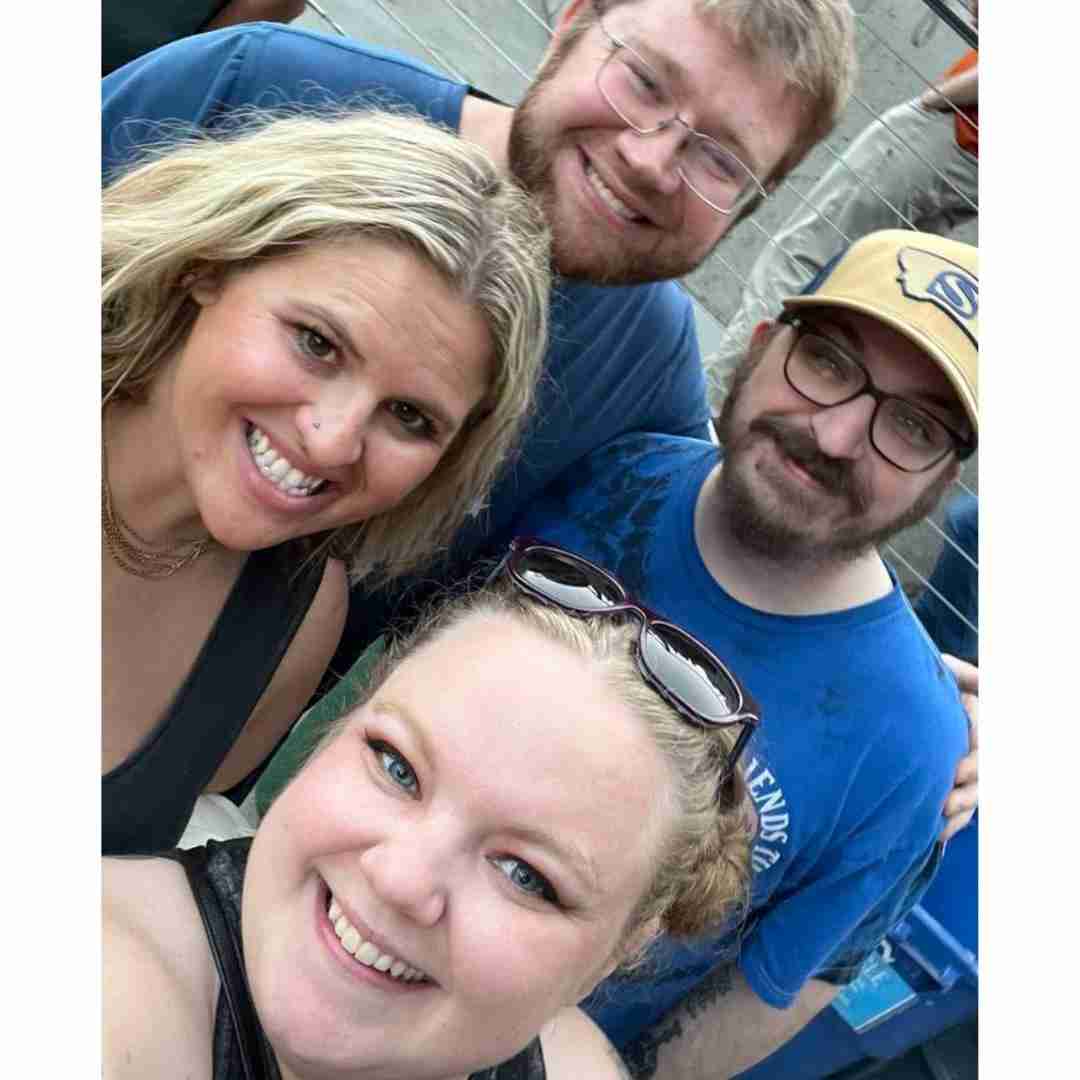 Photo of Keri with husband and friends at concert for her 32nd birthday.