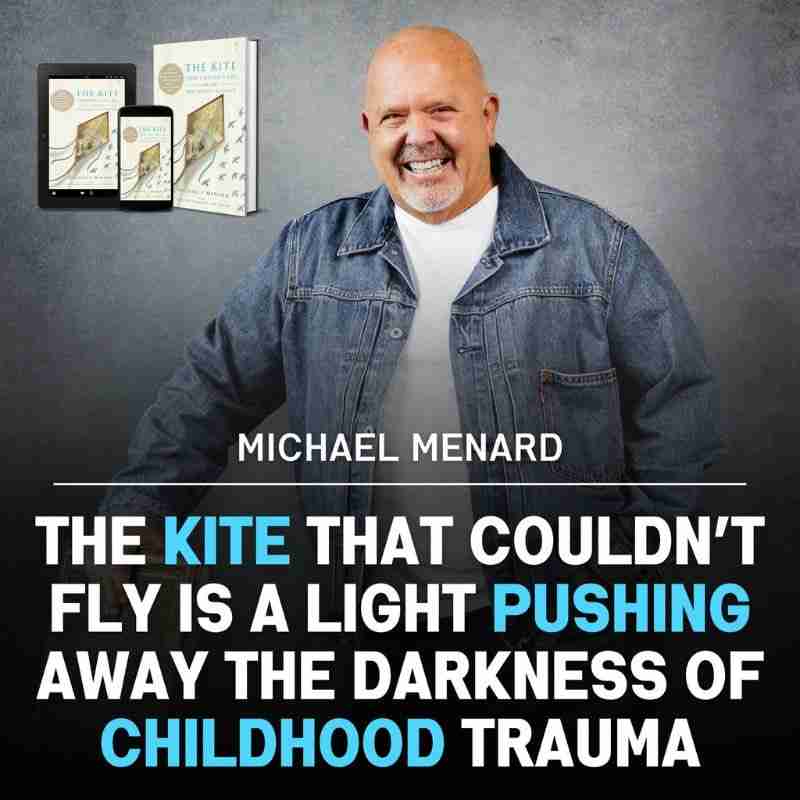 Michael Menard's promotional photo for his book, where he goes into more detail about the gratitude message from his mom.