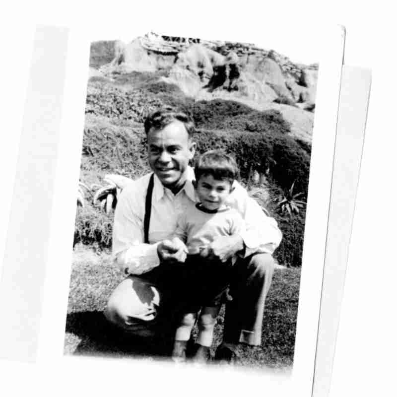 A photo of Ed Hajim and his father, Jack, in 1937.