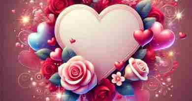 AI-generated image of a pink heart surrounded by glowing roses, hearts, and other flowers to illustrate the beauty of love on Valentine's Day