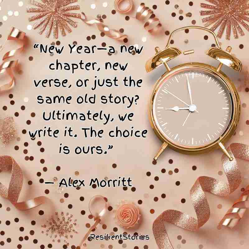 "A new year-a new chapter, new verse, or just the same old story? Ultimately, we write it. The choice is ours." Alex Morritt