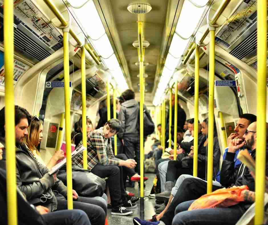 Photo of people commuting on electric train car