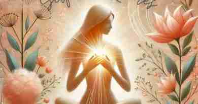 An AI generated image of a serene setting with a woman meditating in a peaceful natural setting, evoking the themes of mindfulness, inner peace, and self-compassion.