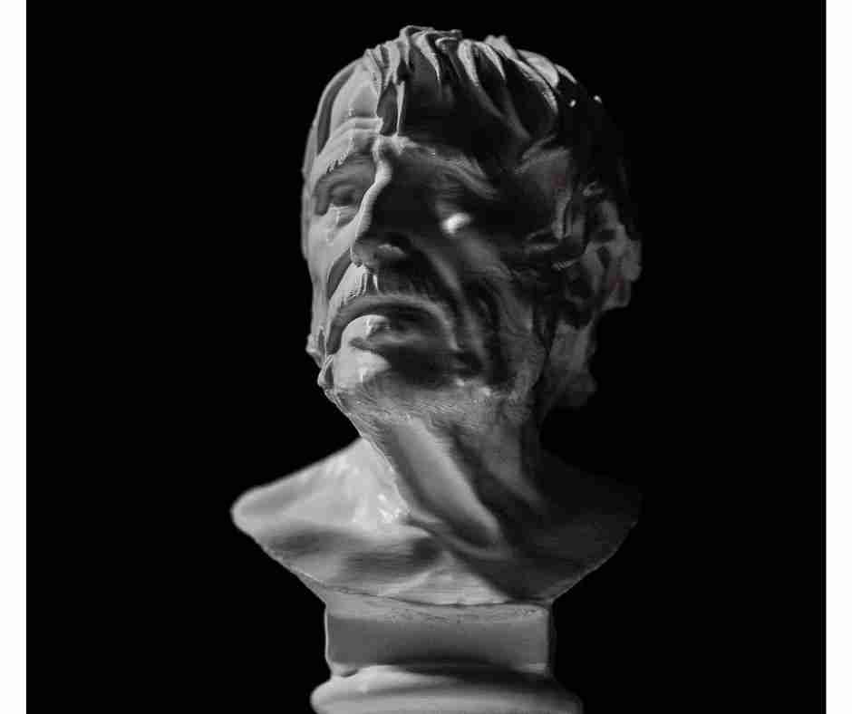 Photo of a bust of Seneca.