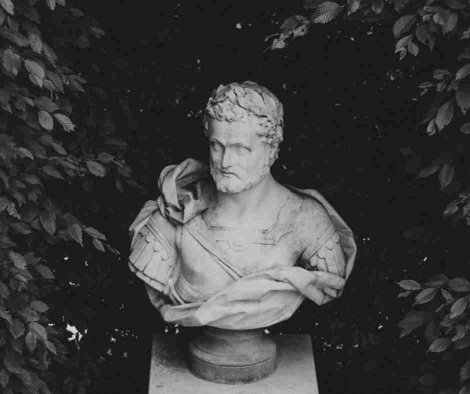 Photo of a bust of ancient roman man