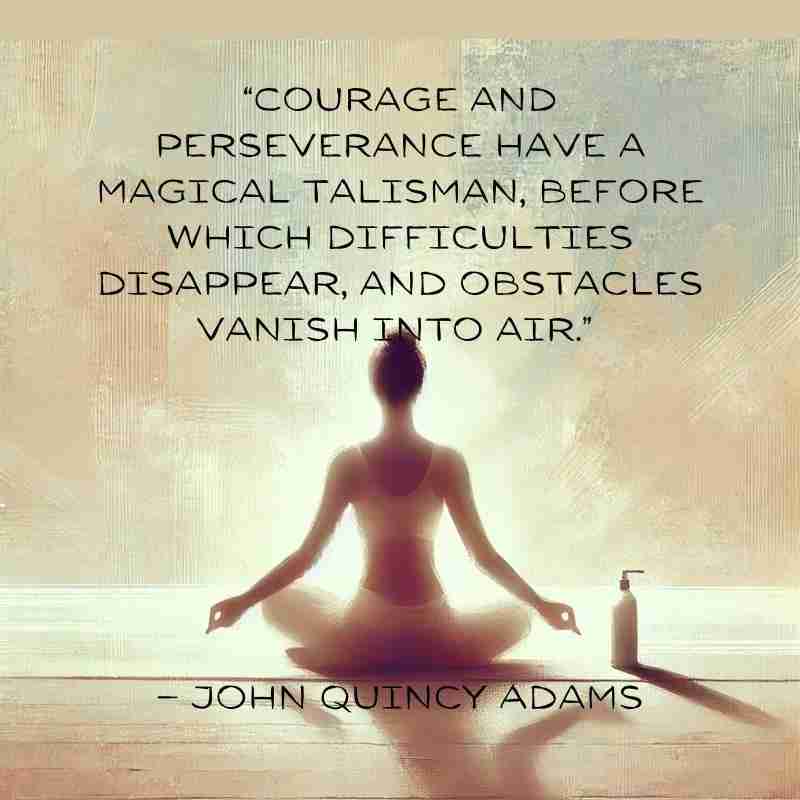 "Courage and perseverance have a magical talisman, before which difficulties disappear and obstacles vanish into air." John Quincy Adams