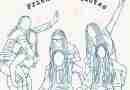 A group of hand drawn girls representing a circle of friends. The words friendship quotes and little pink hearts surround them.