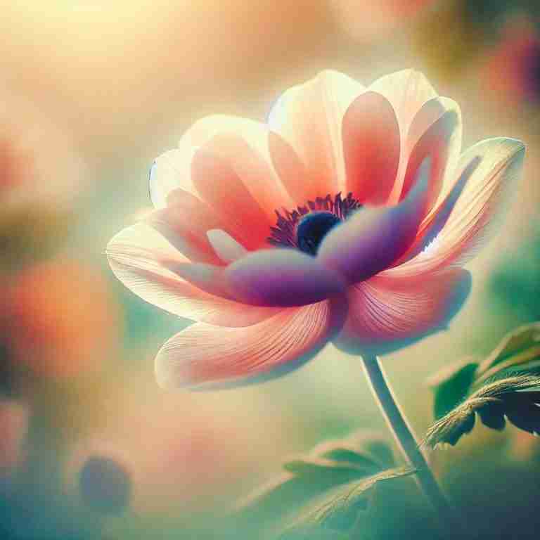 AI-generated image of a pink flower in bloom