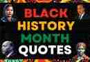 The words Black History Month Quotes appear on a image with Dr. Martin Luther King, Jr. John Lewis, Rosa Parks, and Harriet Tubman.