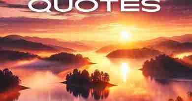 AI-generated image of a sunrise over a serene lake with pink and purple hues in the sky and the words "sunrise quotes"