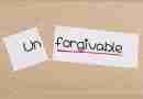 The word "unforgivable" is written on a slip of paper with the word un torn off. Choosing to forgive or not forgive someone is a personal choice.