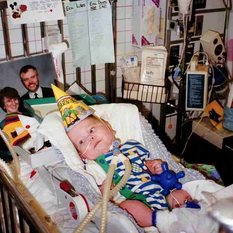 Eric in the hospital on this birthday.