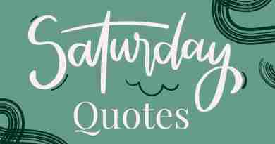 An image in light and dark green, with pink text that reads "Saturday Quotes."