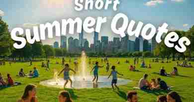 Ai-generated image of people in a park enjoying a summer day with the text "short summer quotes" over the top