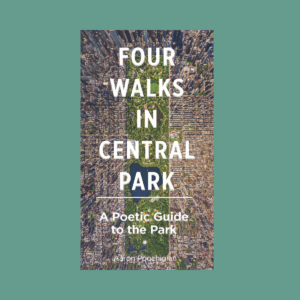 A photo of Aaron Poochigian's book "Four Walks in Central Park" about how walking through nature helped him enter recovery for his cocaine addiction.