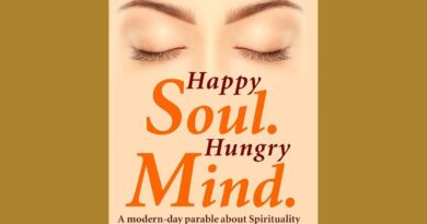 A cover of Ravi Kathuria's book, Happy Soul, Hungry Mind.